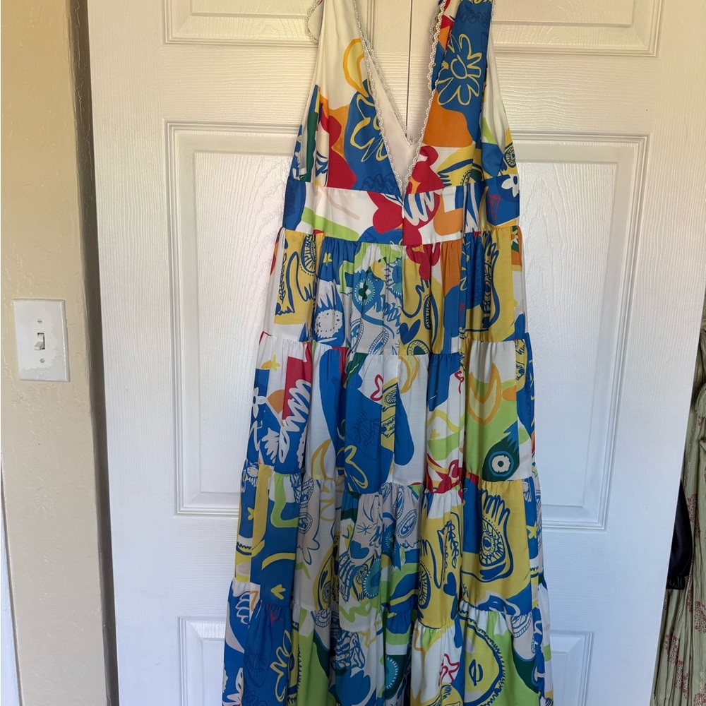 Chelsea & Violet Cecily Printed Empire Waist V-Neckline Sleeveless Maxi Dress - Picture 4 of 8